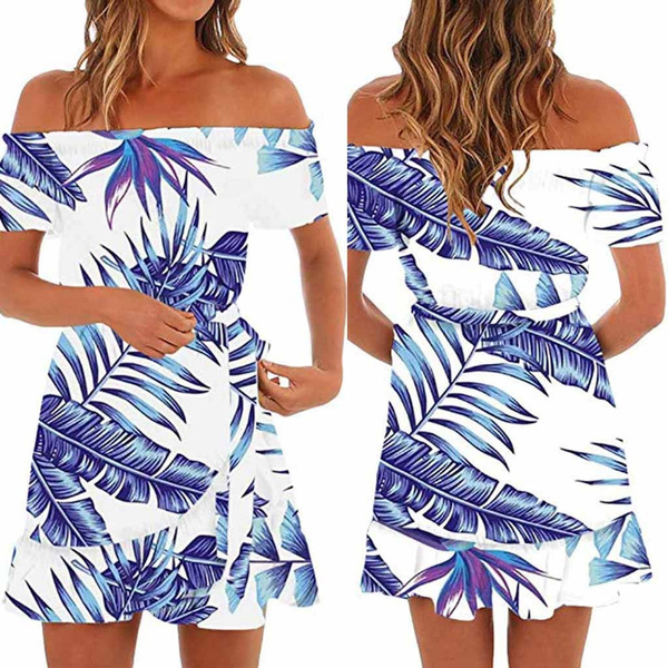 Short Sleeve Summer Beach Dress ...